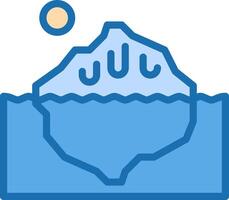 Iceberg with sun icon vector