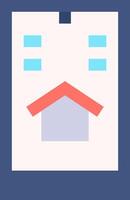 A house icon with a red roof vector