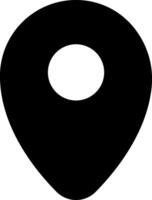 A black pin with a white circle in the center vector