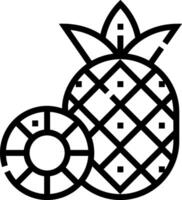A black and white image of a pineapple vector