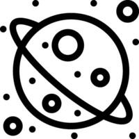 A black and white drawing of a planet with a ring around it vector