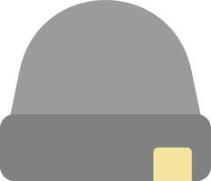 A gray hat with a yellow button on it vector