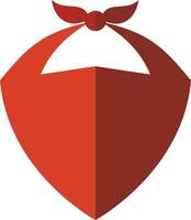 A red heart with a bow on it vector