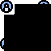 A black square with blue circles around it vector