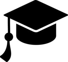 A graduation cap icon on a white background vector