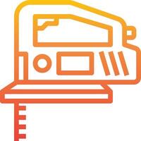 A line drawing of a saw on a table vector