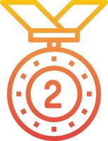 The medal for the second place is shown in orange and yellow vector