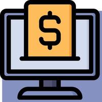 A computer monitor with a dollar sign on it vector
