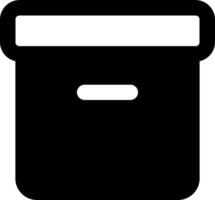 A black and white icon of a file box vector