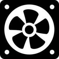 A black and white fan icon on a white background vector