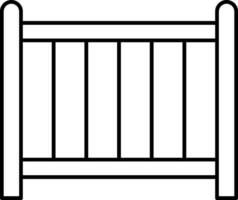A black and white drawing of a fence vector