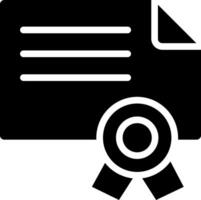 A certificate icon with a ribbon vector