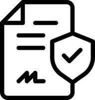 A document with a shield and a check mark vector