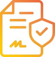 A document with a check mark and a shield vector