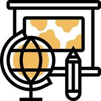 A globe, pencil, and a notebook vector