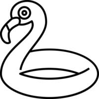 A flamingo swimming in an inflatable pool vector
