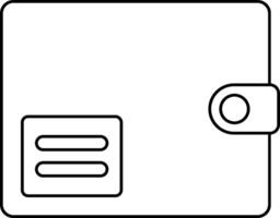 A black and white image of a wallet vector