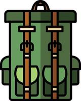 A green backpack with straps and straps vector