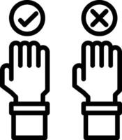 Two hands with crossed check marks on them vector