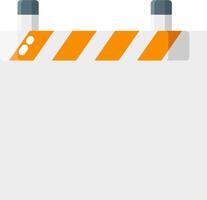 A construction barricade with orange and white stripes vector