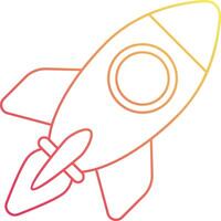 A rocket ship icon in a line drawing vector