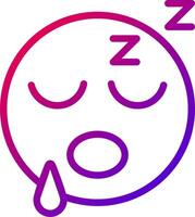 A purple and blue icon of a crying face vector