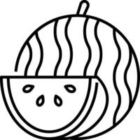 Watermelon slice outline illustration vector