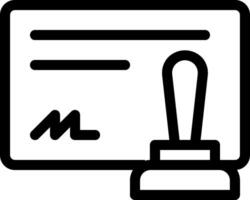A stamp on a document with a pen vector