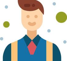A man with a tie and vest is standing in front of a white background vector