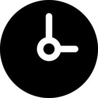 A black and white clock icon on a white background vector