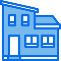 A blue house icon on a white background vector