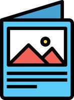 A blue folder with a picture of a mountain vector