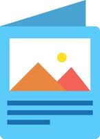 A blue folder with a mountain in the background vector