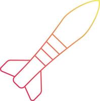 A rocket is shown in a line drawing vector
