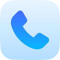 The icon for a phone call on a blue background vector