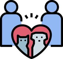 A heart with two people and a dog vector