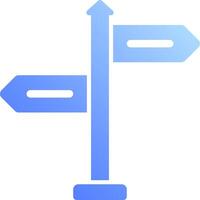 A blue sign pointing to the left and right vector