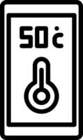 A black and white image of a thermometer vector
