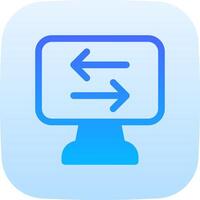 A computer monitor with an arrow pointing to the right vector