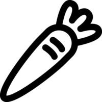 A black and white line drawing of a carrot vector