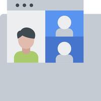 A person is shown in a chat with two people vector