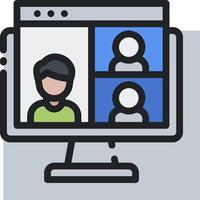 A computer screen with people on it vector