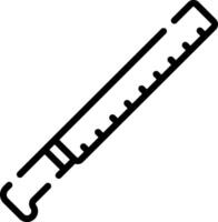 A black and white line drawing of a ruler vector