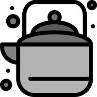 A black and white illustration of a kettle vector