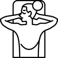 A man is sitting in a chair with his head on his arm vector