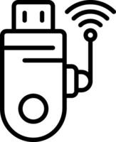 A black and white image of a wifi device vector