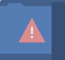 A folder with a red triangle and a warning sign vector