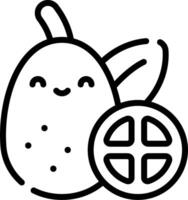 A cartoon fruit with a slice of lemon vector