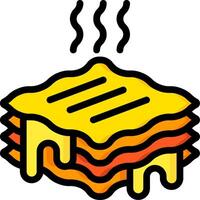 A stack of cheese and bacon on a white background vector