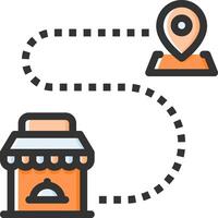 A map and a restaurant with a map pin vector